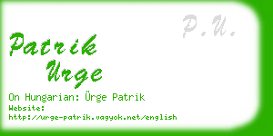 patrik urge business card